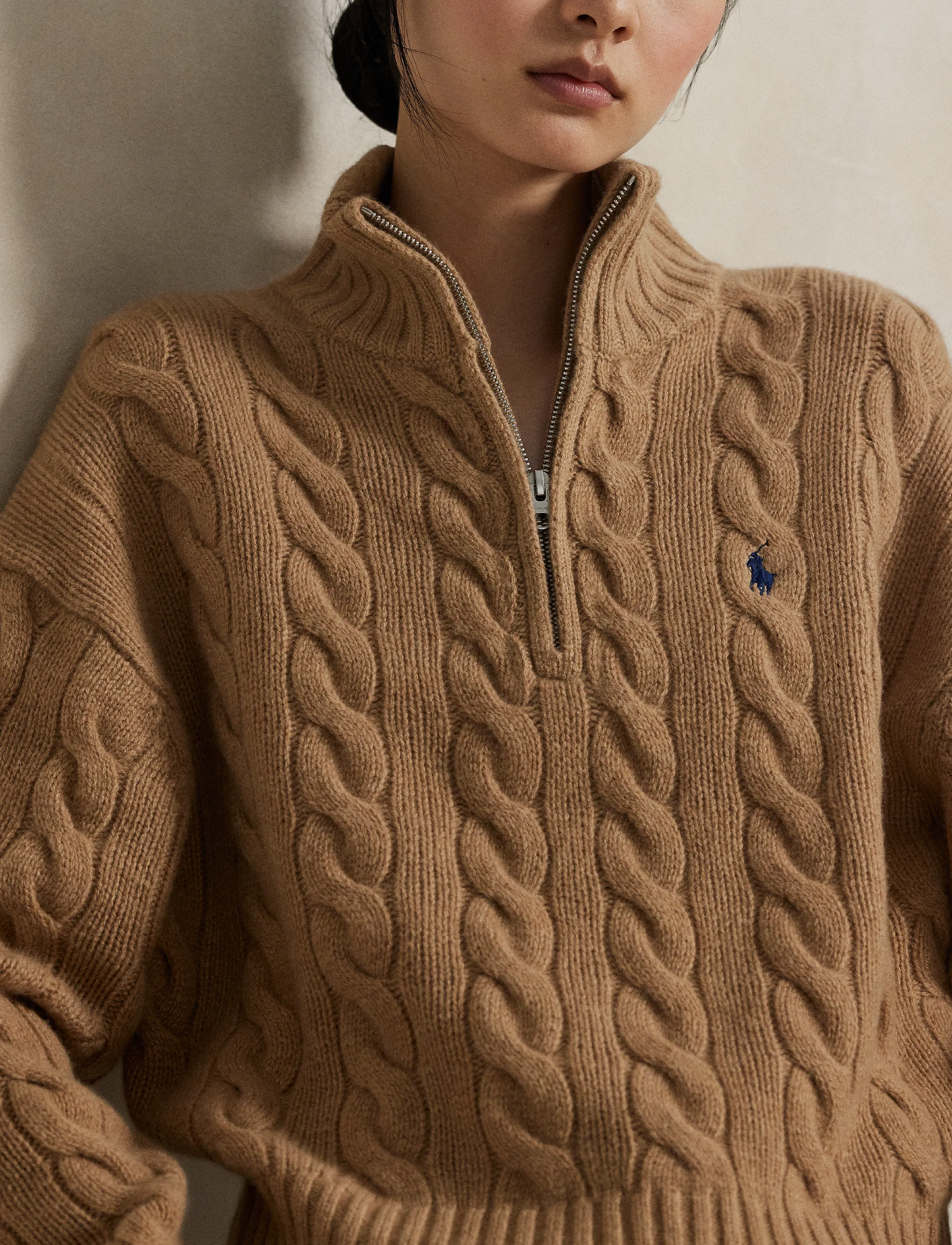 Polo Ralph Lauren - Cable Wool-Cashmere Half-Zip Sweater - kaschmir - collection camel - 3