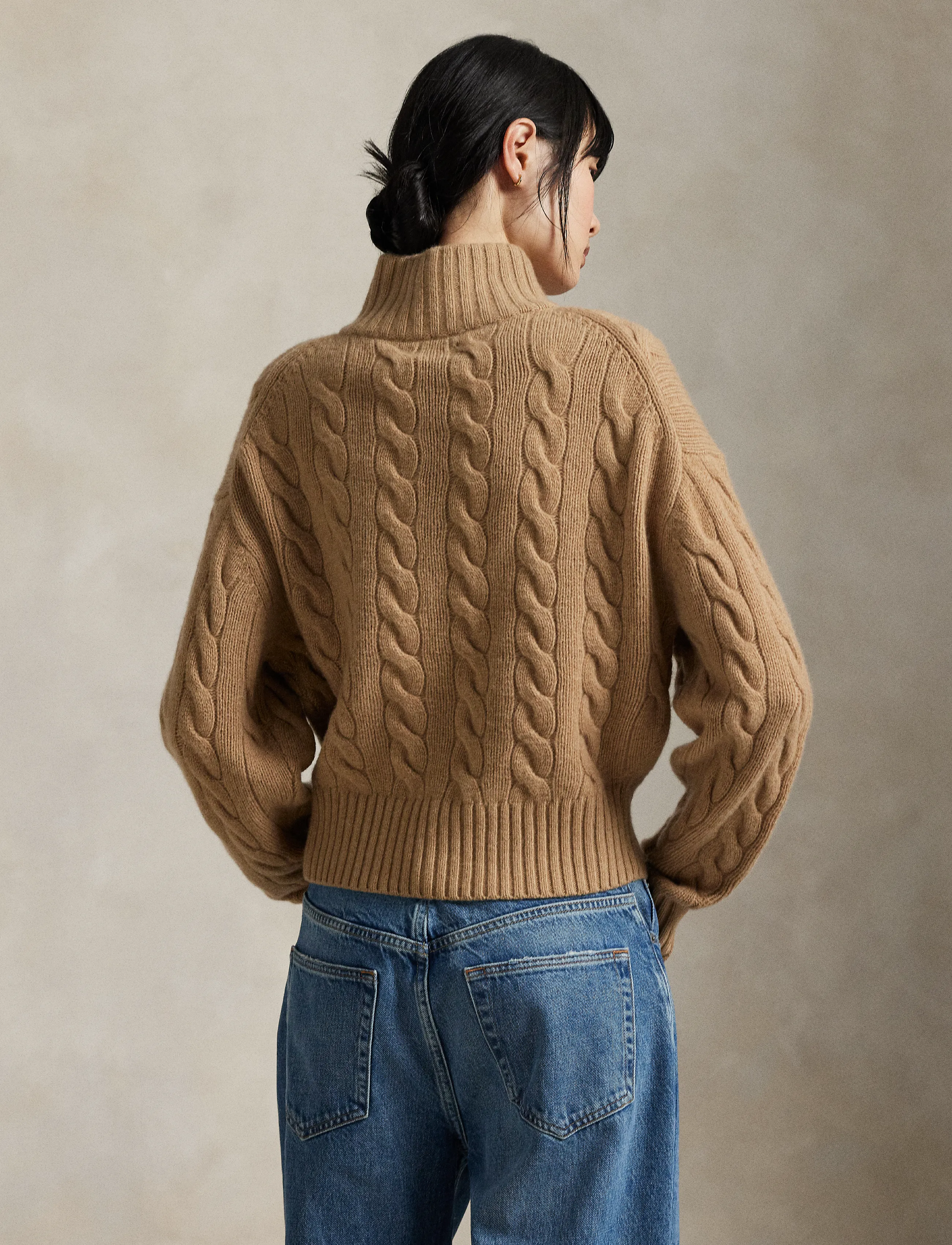 Polo Ralph Lauren - Cable Wool-Cashmere Half-Zip Sweater - kaschmir - collection camel - 4