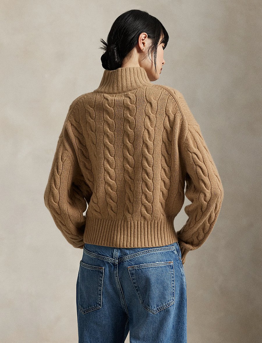 Polo Ralph Lauren - Cable Wool-Cashmere Half-Zip Sweater - kaschmir - collection camel - 4