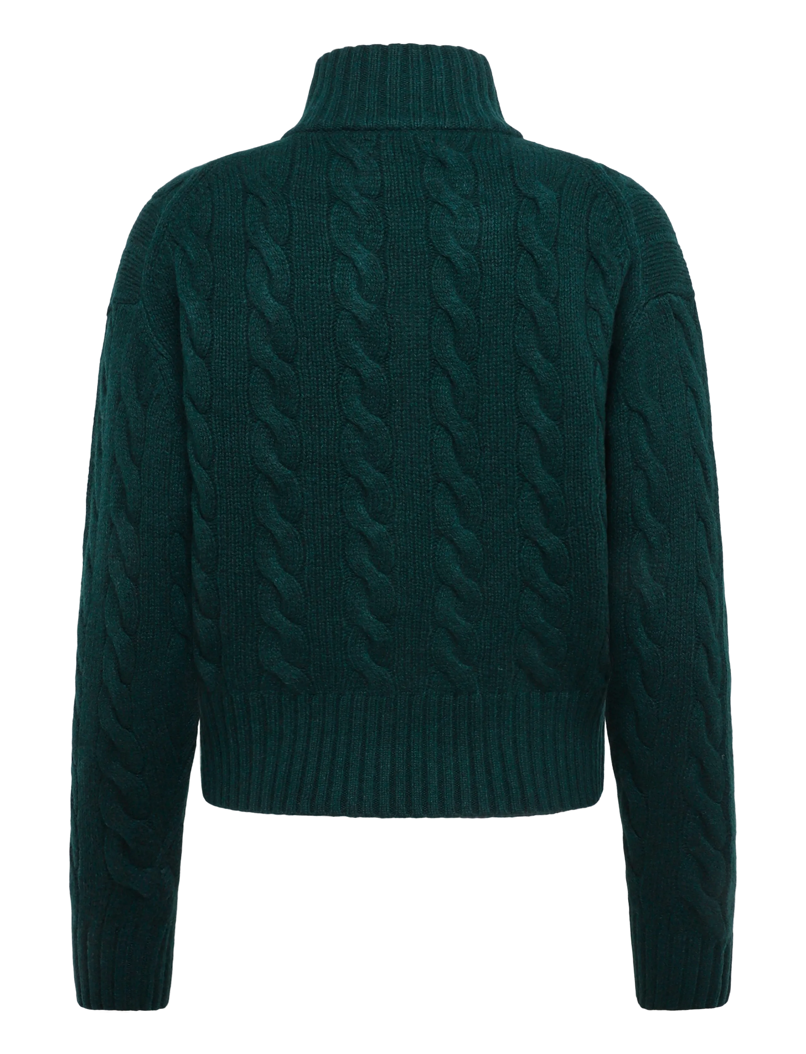 Polo Ralph Lauren - Cable Wool-Cashmere Half-Zip Sweater - kaschmir - college green - 2