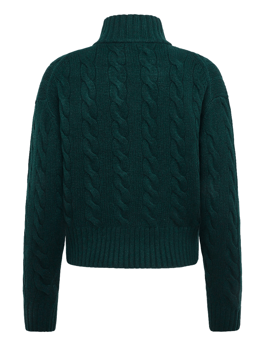 Polo Ralph Lauren - Cable Wool-Cashmere Half-Zip Sweater - kaschmir - college green - 2