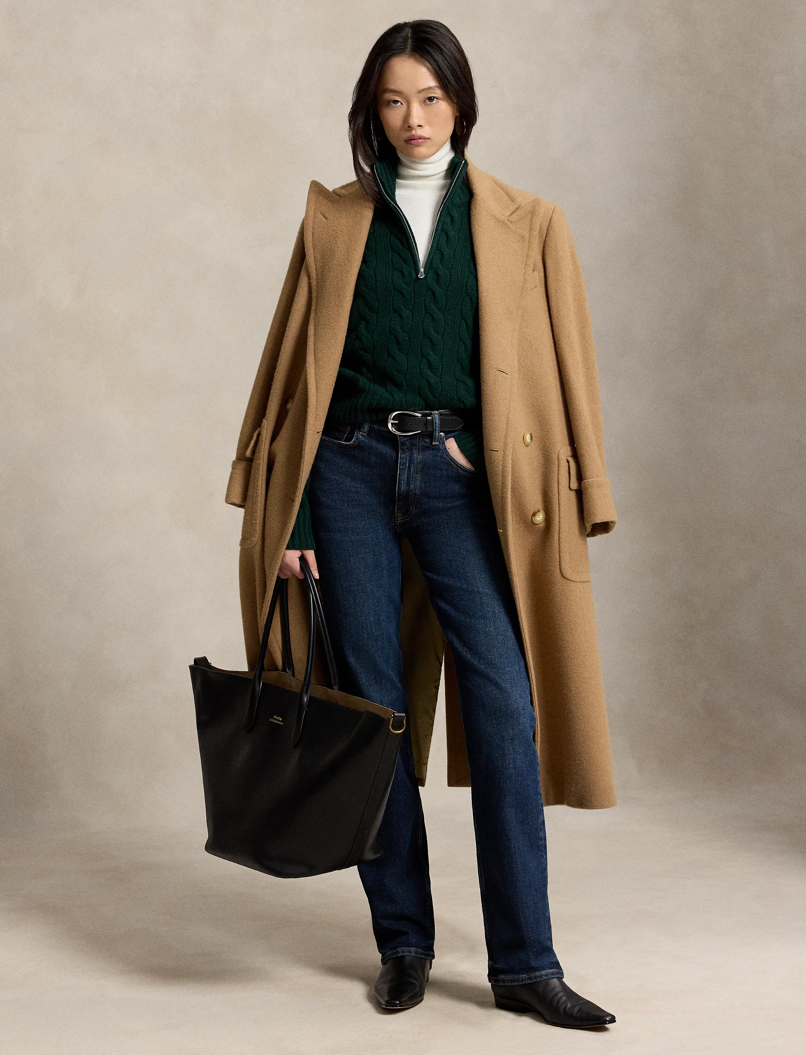 Polo Ralph Lauren - Cable Wool-Cashmere Half-Zip Sweater - kaschmir - college green - 4
