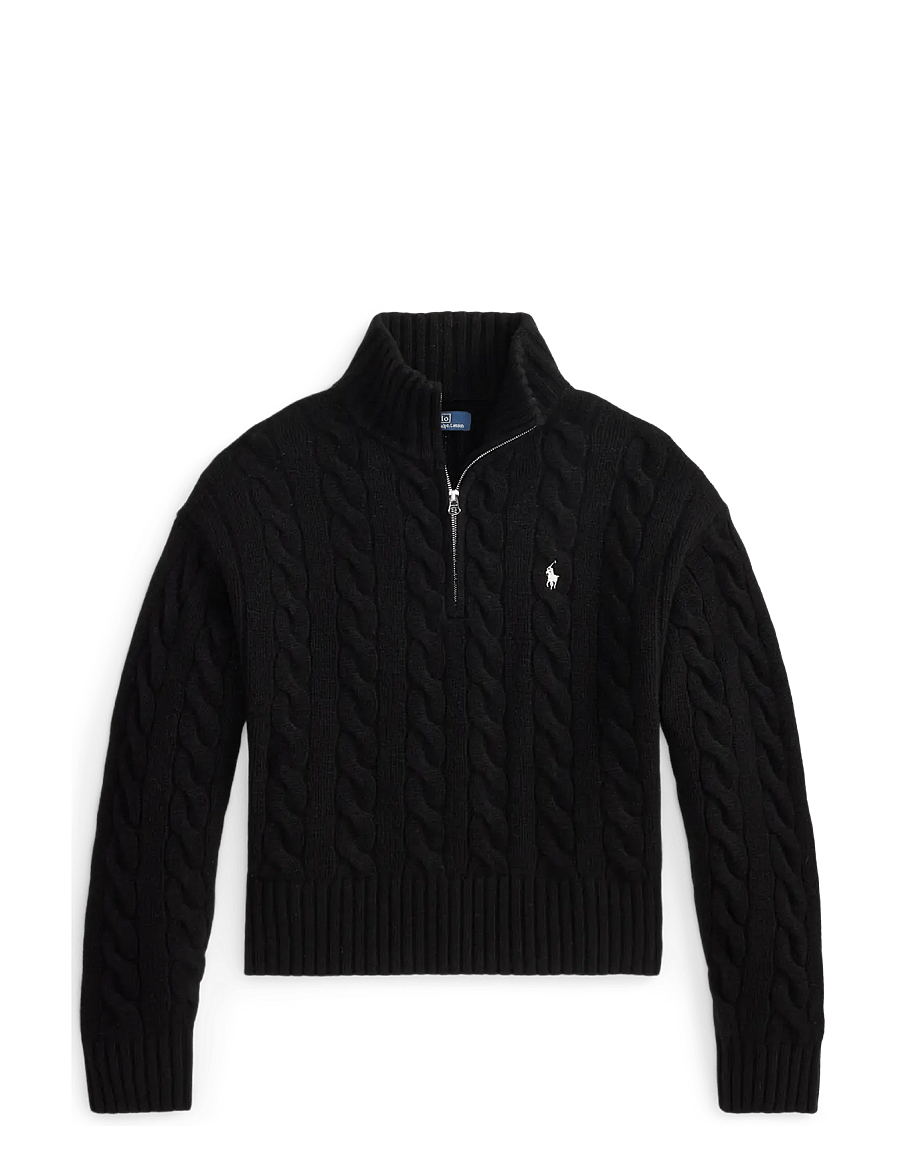 Polo Ralph Lauren - Cable Wool-Cashmere Half-Zip Sweater - kashmir - polo black - 1