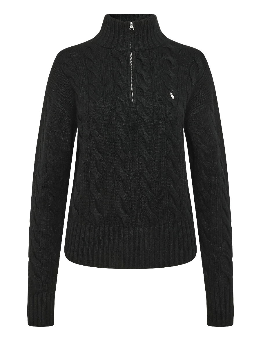 Polo Ralph Lauren - Cable Wool-Cashmere Half-Zip Sweater - kaschmir - polo black - 2
