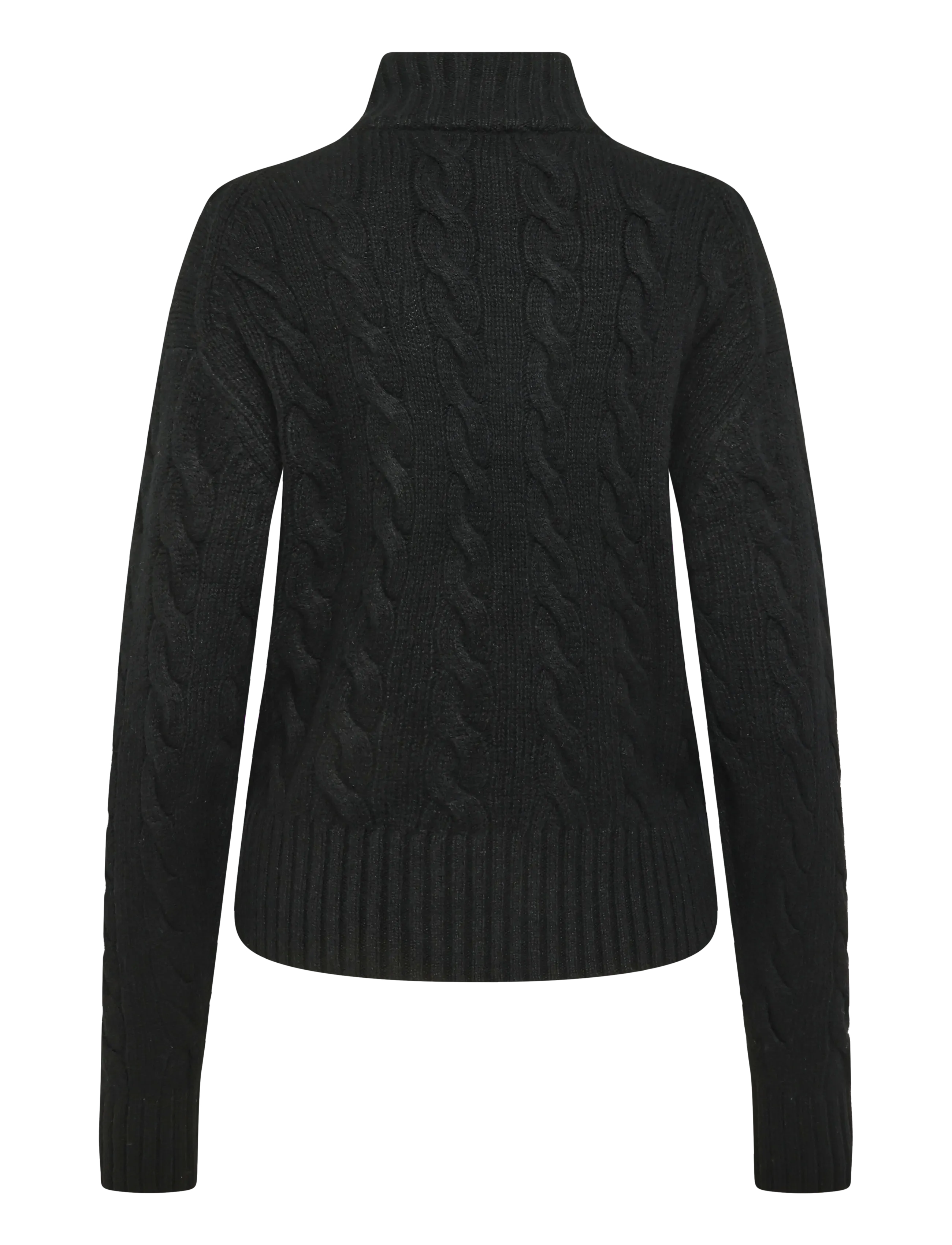 Polo Ralph Lauren - Cable Wool-Cashmere Half-Zip Sweater - kaschmir - polo black - 3