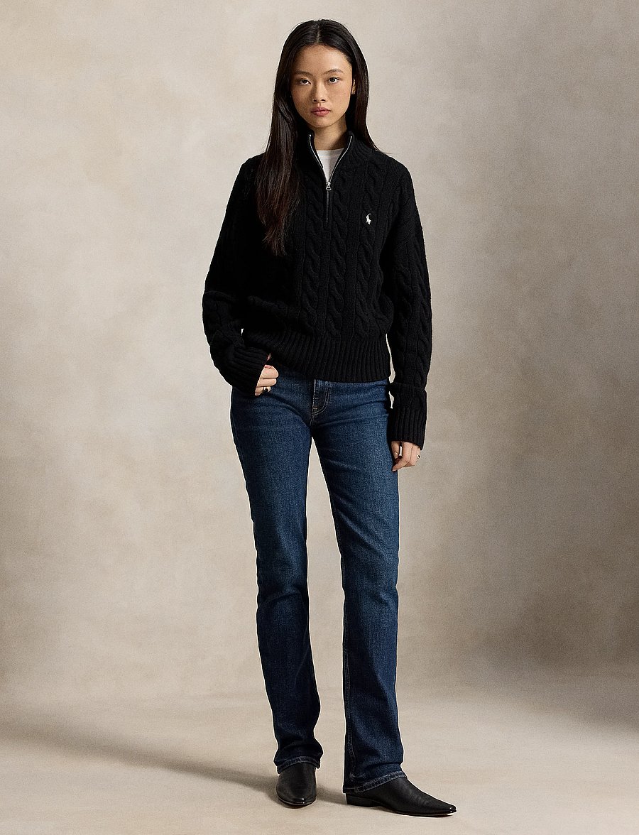 Polo Ralph Lauren - Cable Wool-Cashmere Half-Zip Sweater - kashmir - polo black - 4