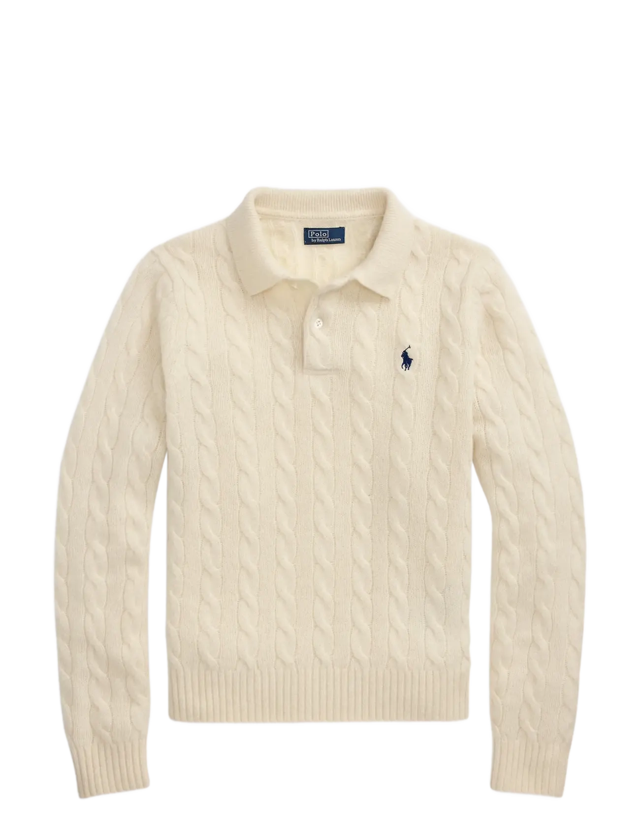Polo Ralph Lauren Cable-Knit Wool-Cashmere Polo Sweater - Jumpers - AUTHENTIC CREAM / cream