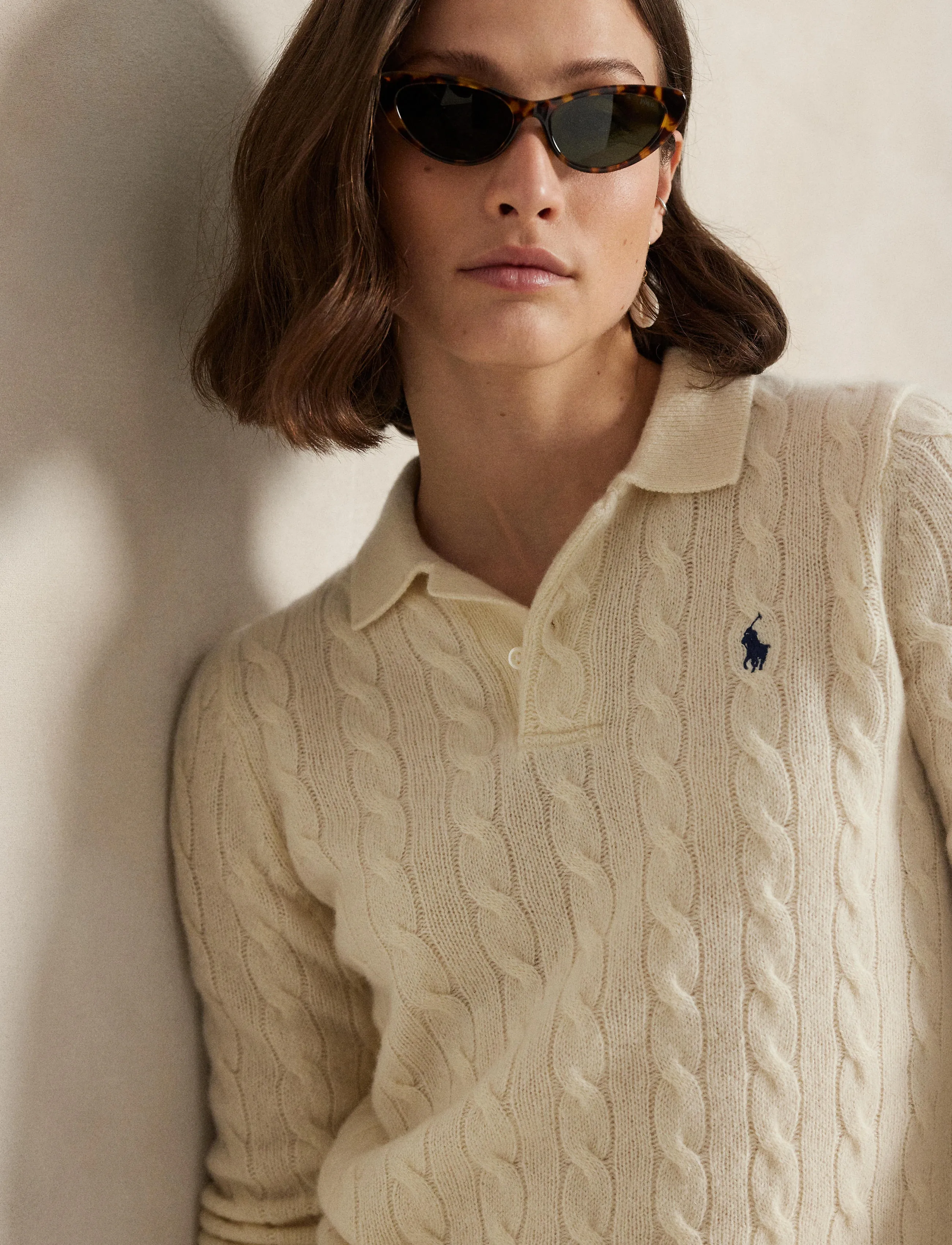 Polo Ralph Lauren Cable-Knit Wool-Cashmere Polo Sweater polotröjor dam – bild 7