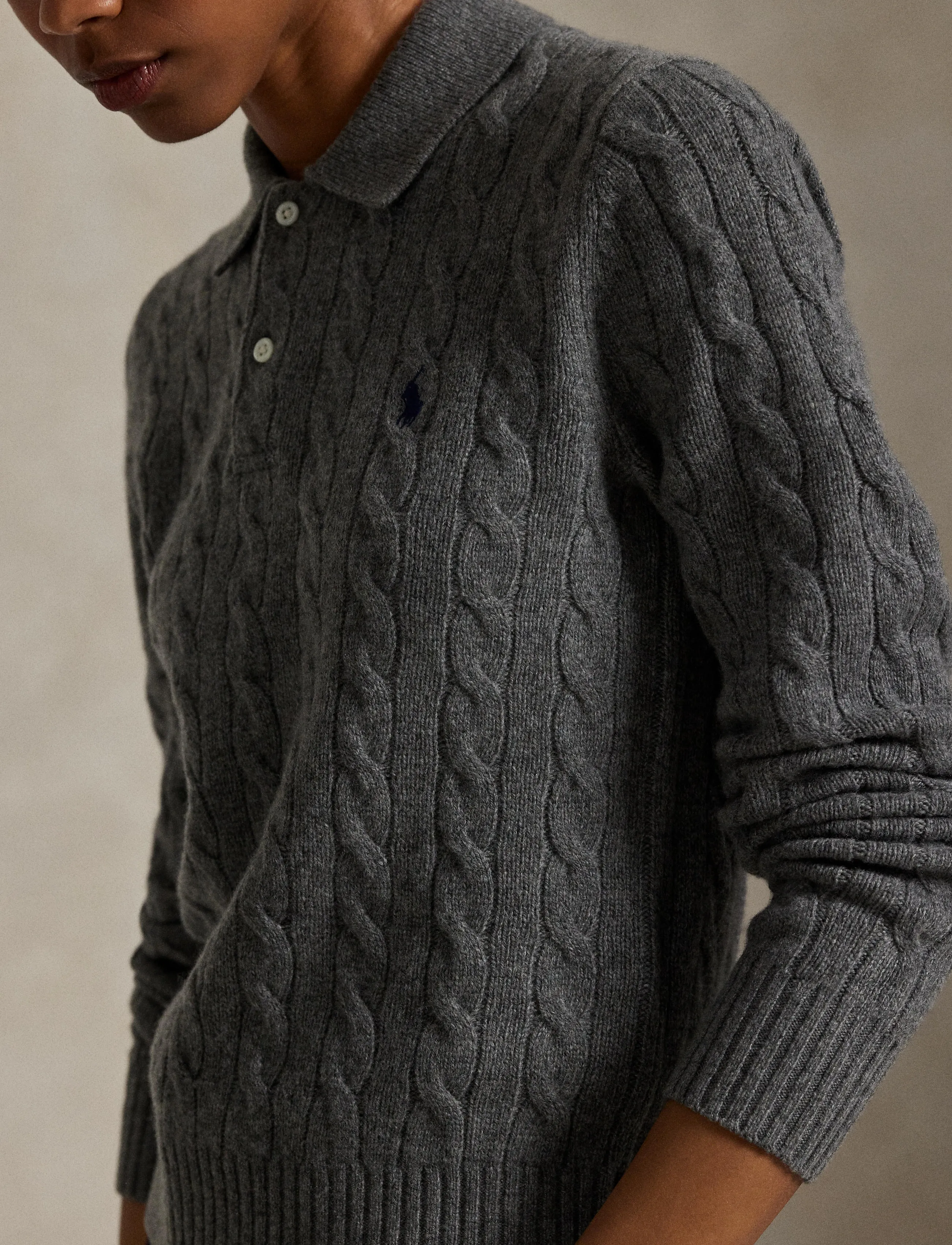 Polo Ralph Lauren Cable-Knit Wool-Cashmere Polo Sweater polotröjor dam – bild 7