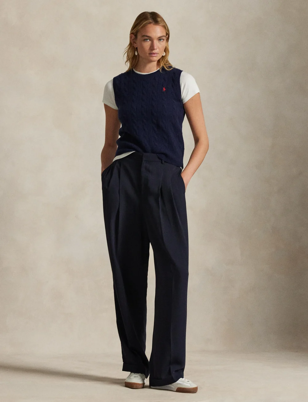 Polo Ralph Lauren - 2/15 80-20 W/CS RWS-SWEATER-PULLOVE - knitted vests - hunter navy - 0