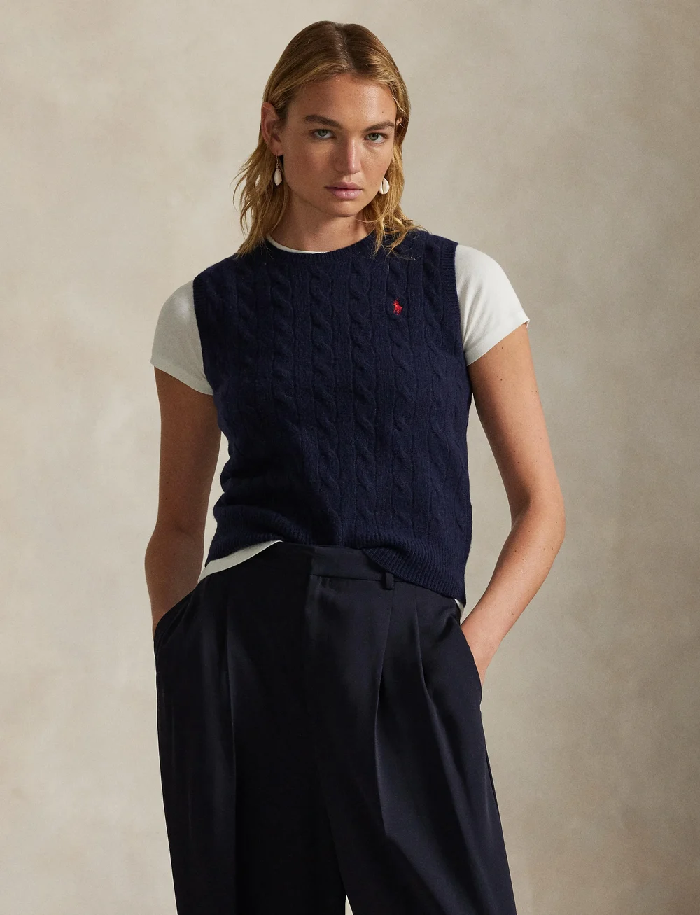 Polo Ralph Lauren - 2/15 80-20 W/CS RWS-SWEATER-PULLOVE - knitted vests - hunter navy - 3