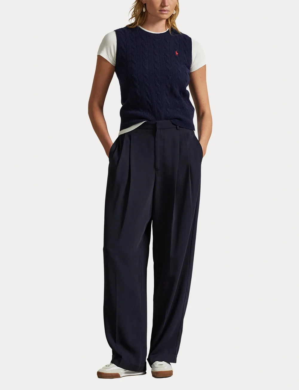 Polo Ralph Lauren - 2/15 80-20 W/CS RWS-SWEATER-PULLOVE - knitted vests - hunter navy - 4