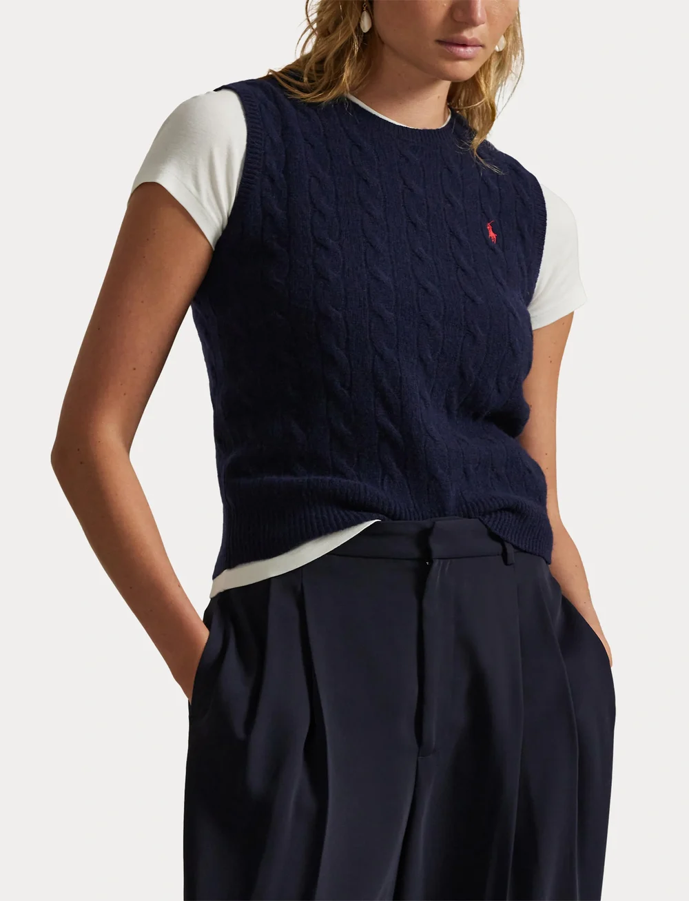 Polo Ralph Lauren - 2/15 80-20 W/CS RWS-SWEATER-PULLOVE - knitted vests - hunter navy - 5