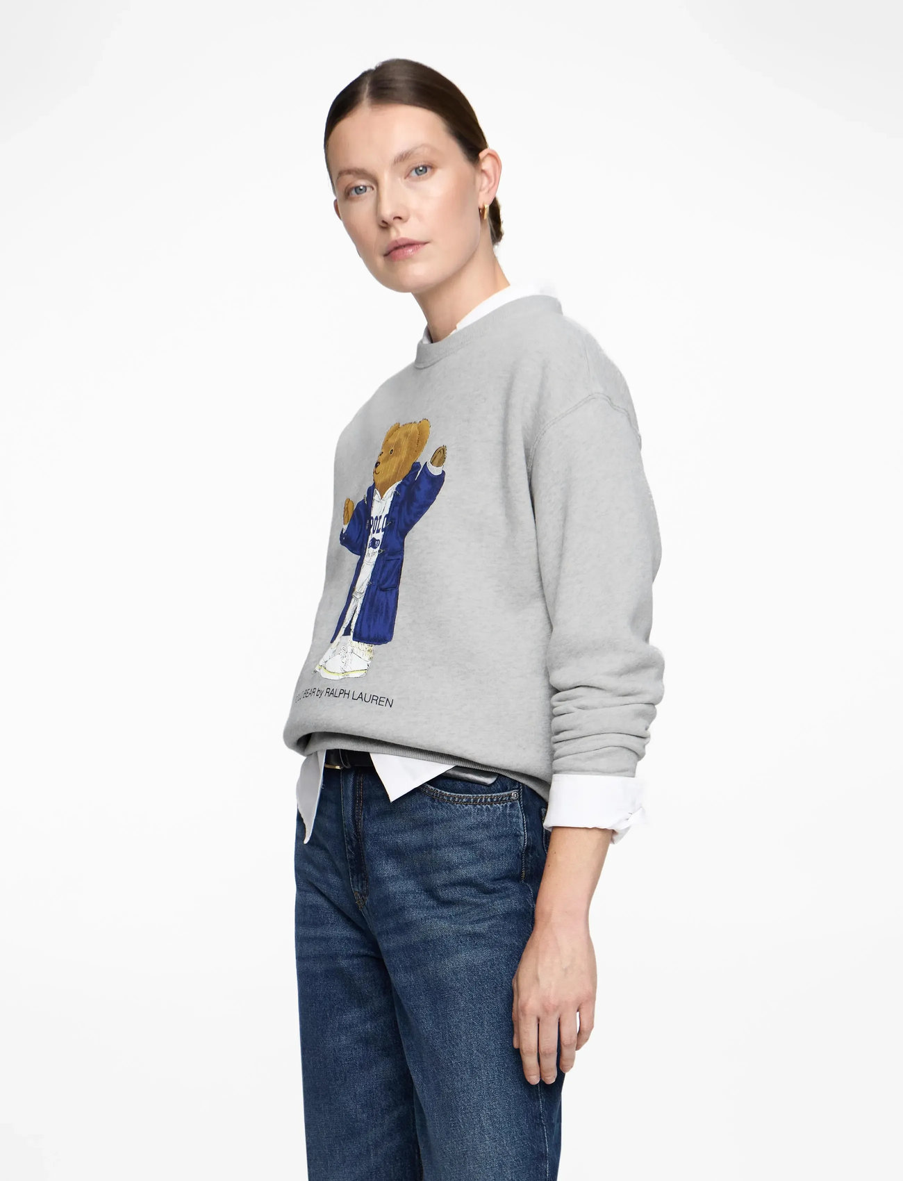 Polo Ralph Lauren - Polo Bear Fleece Crewneck - sweatshirts - light smoke heath - 3