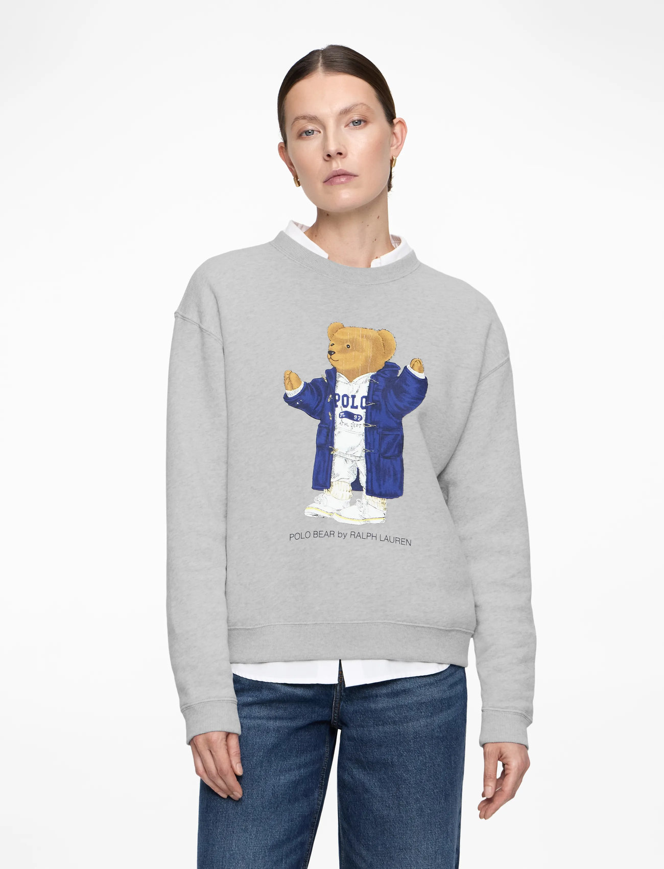 Polo Ralph Lauren - Polo Bear Fleece Crewneck - sweatshirts - light smoke heath - 0