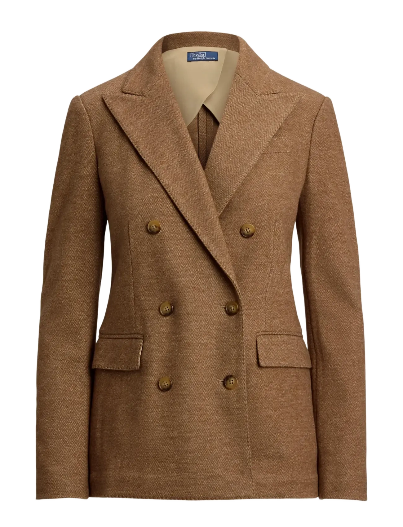Polo Ralph Lauren - Double-Breasted Herringbone Blazer - tan herringbone - 1