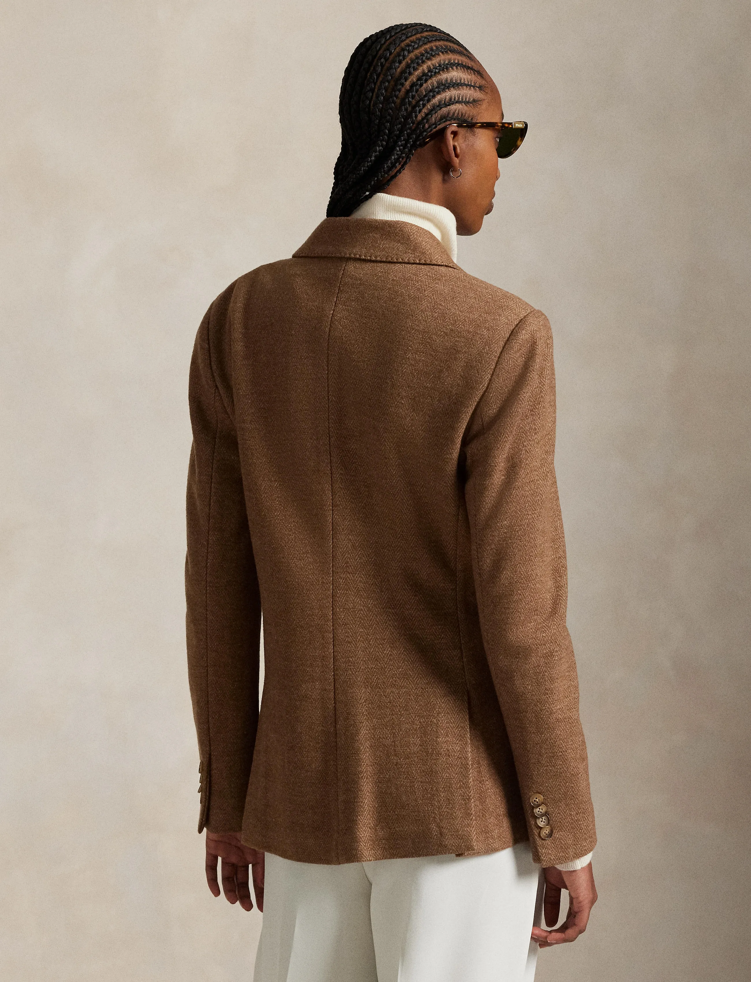Polo Ralph Lauren - Double-Breasted Herringbone Blazer - tan herringbone - 2