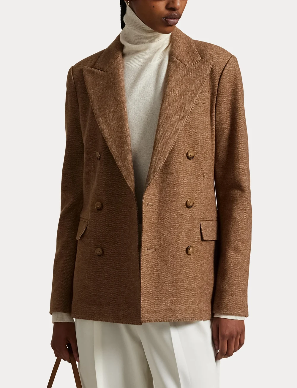 Polo Ralph Lauren - Double-Breasted Herringbone Blazer - zweireihige blazer - tan herringbone - 5