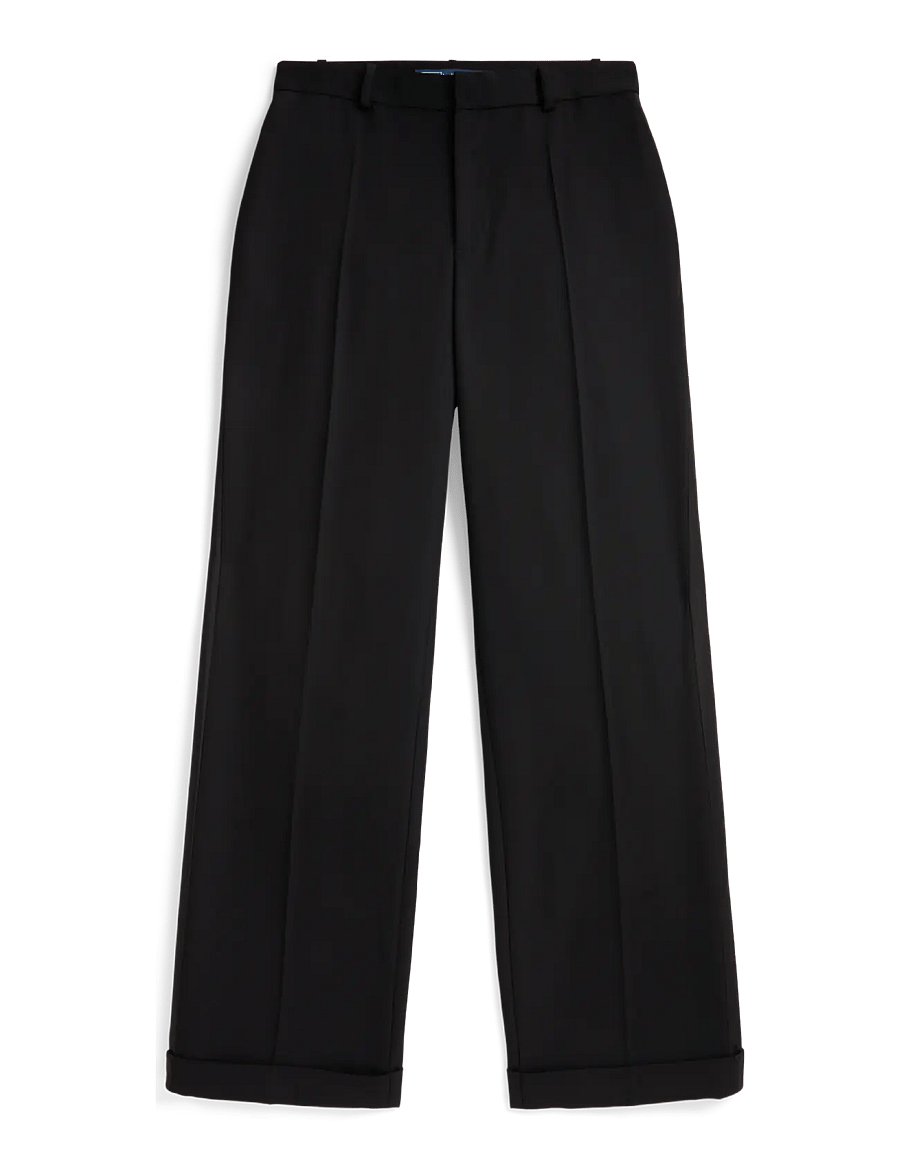 Polo Ralph Lauren - High-Rise Wool Relaxed Straight Pant - bukser med lige ben - polo black - 0