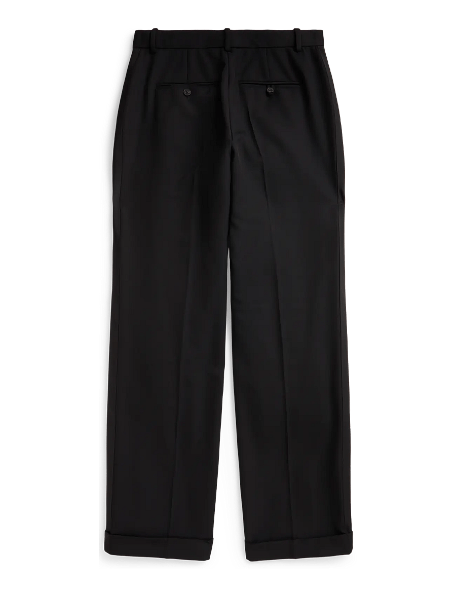 Polo Ralph Lauren - High-Rise Wool Relaxed Straight Pant - bukser med lige ben - polo black - 1