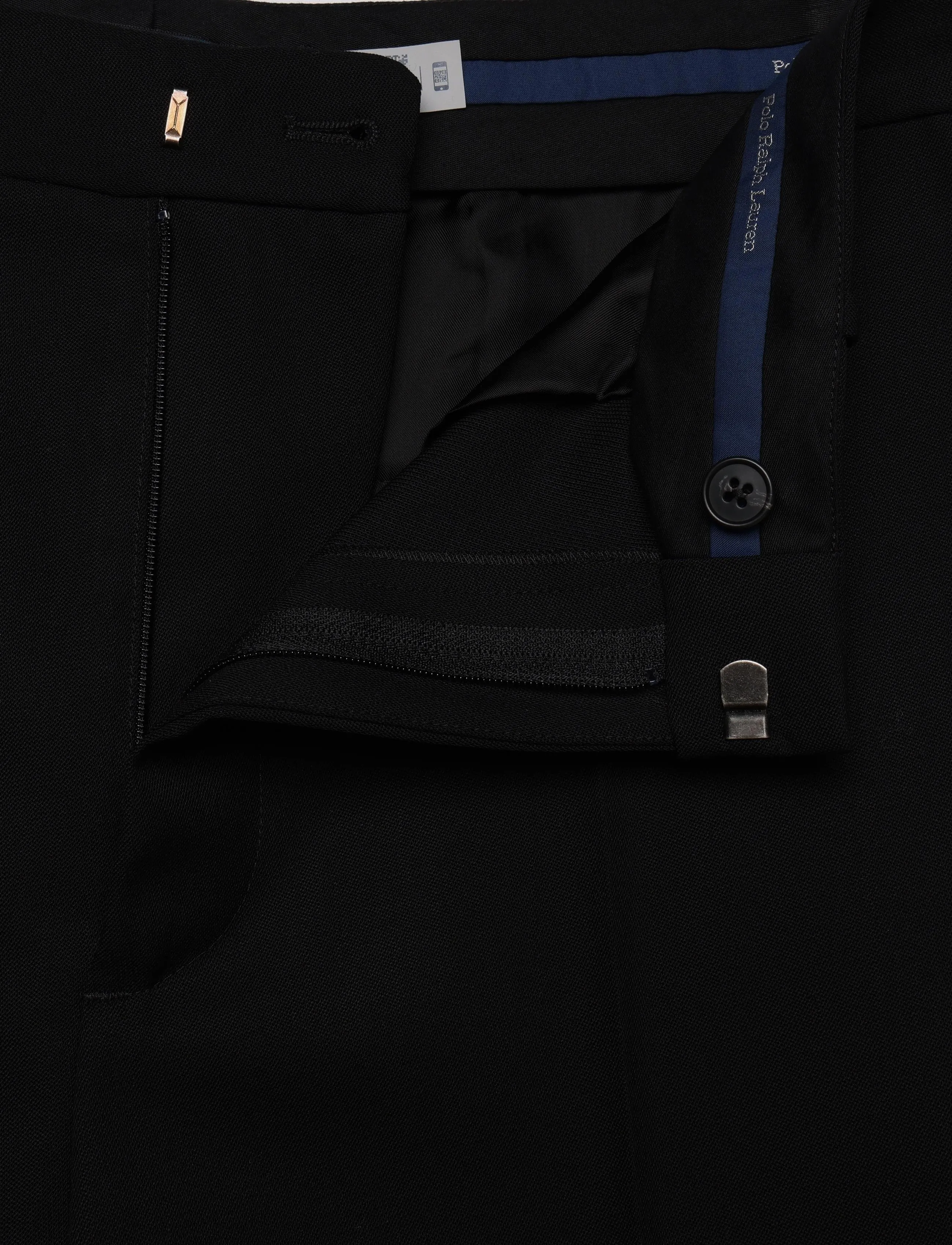 Polo Ralph Lauren - High-Rise Wool Relaxed Straight Pant - straight leg trousers - polo black - 3