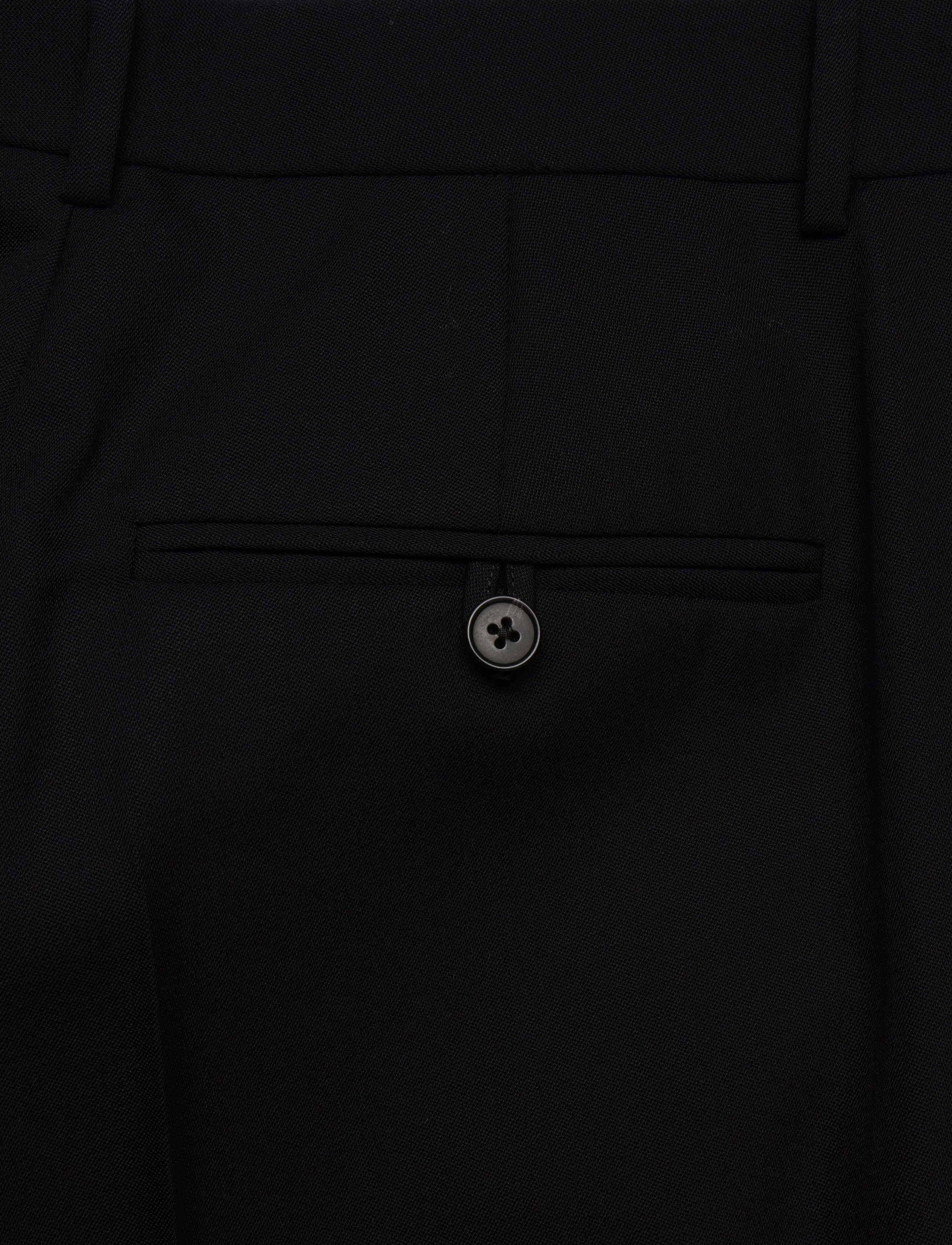 Polo Ralph Lauren - High-Rise Wool Relaxed Straight Pant - straight leg trousers - polo black - 4