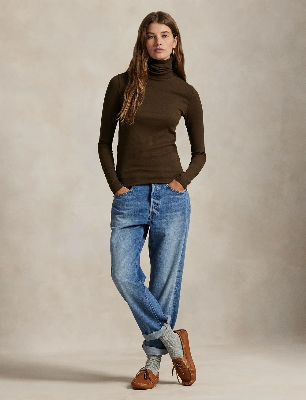 Polo Ralph Lauren - Stretch-Blend Turtleneck - rollkragenpullover - dark brown - 0