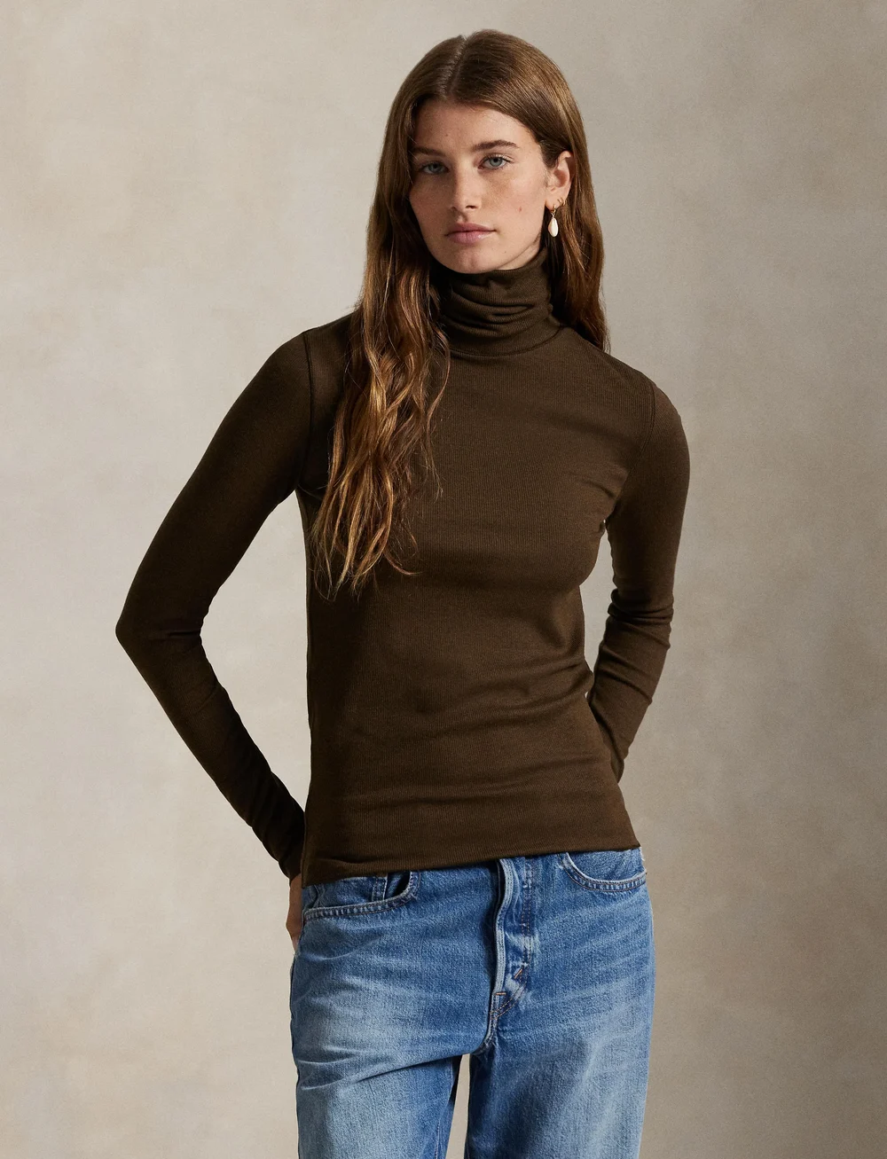 Polo Ralph Lauren - Stretch-Blend Turtleneck - rollkragenpullover - dark brown - 3