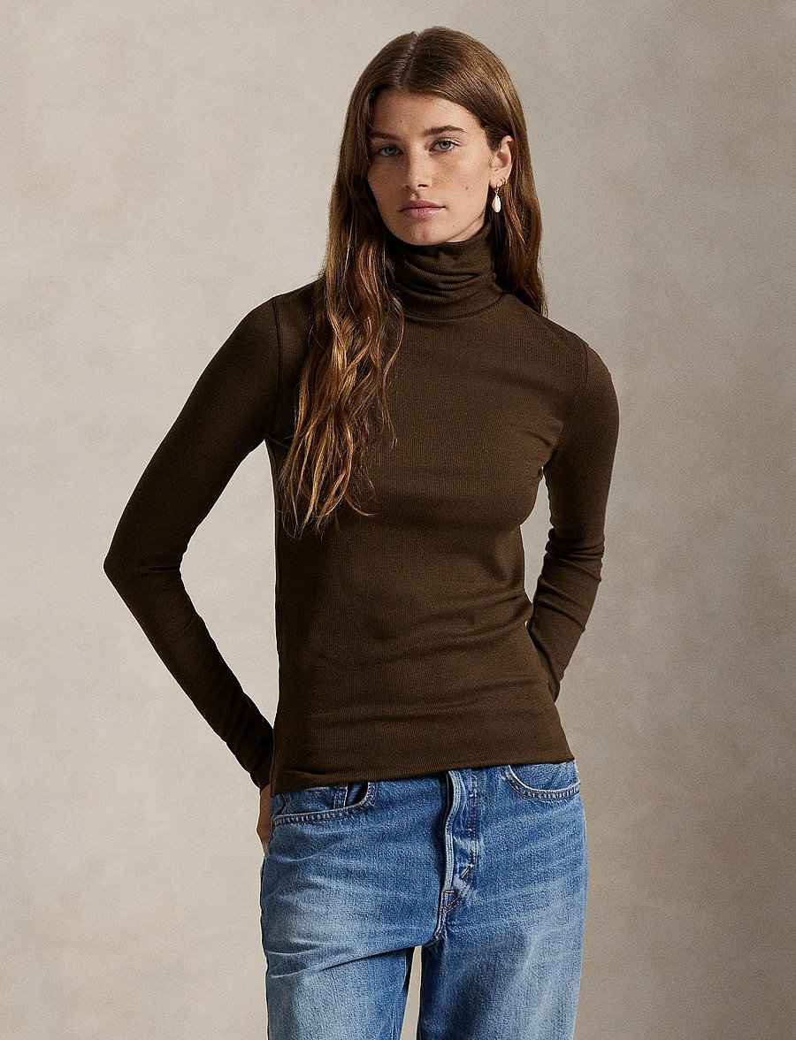 Polo Ralph Lauren - Stretch-Blend Turtleneck - rullekraver - dark brown - 3