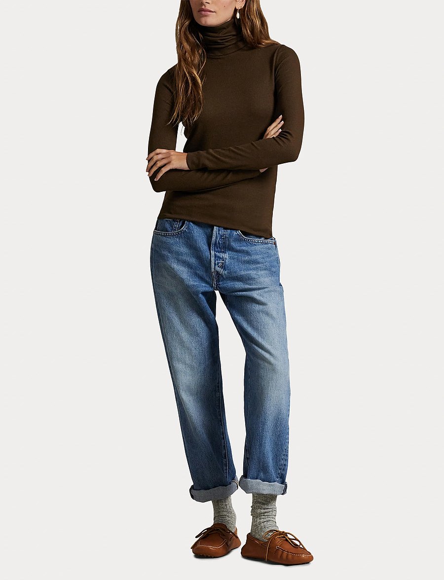 Polo Ralph Lauren - Stretch-Blend Turtleneck - rullekraver - dark brown - 4