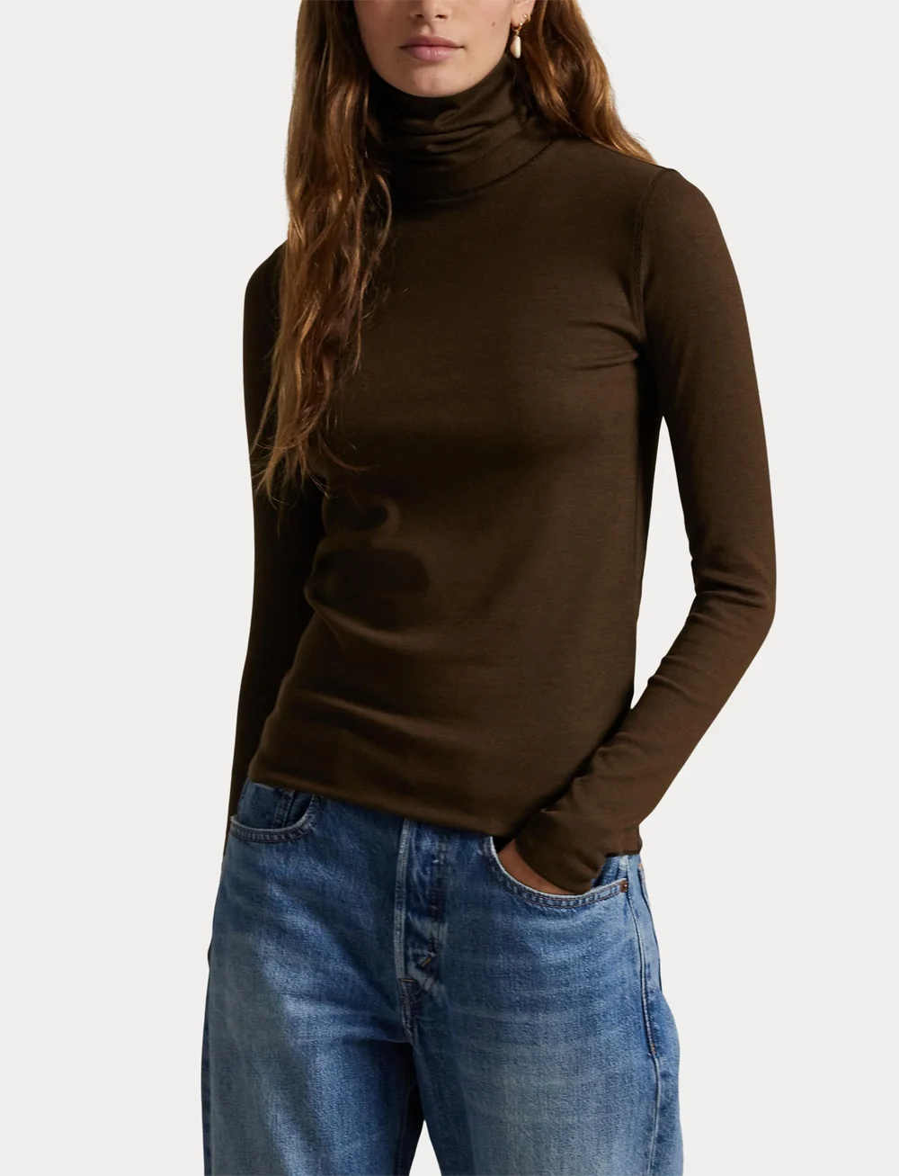 Polo Ralph Lauren - Stretch-Blend Turtleneck - rollkragenpullover - dark brown - 5