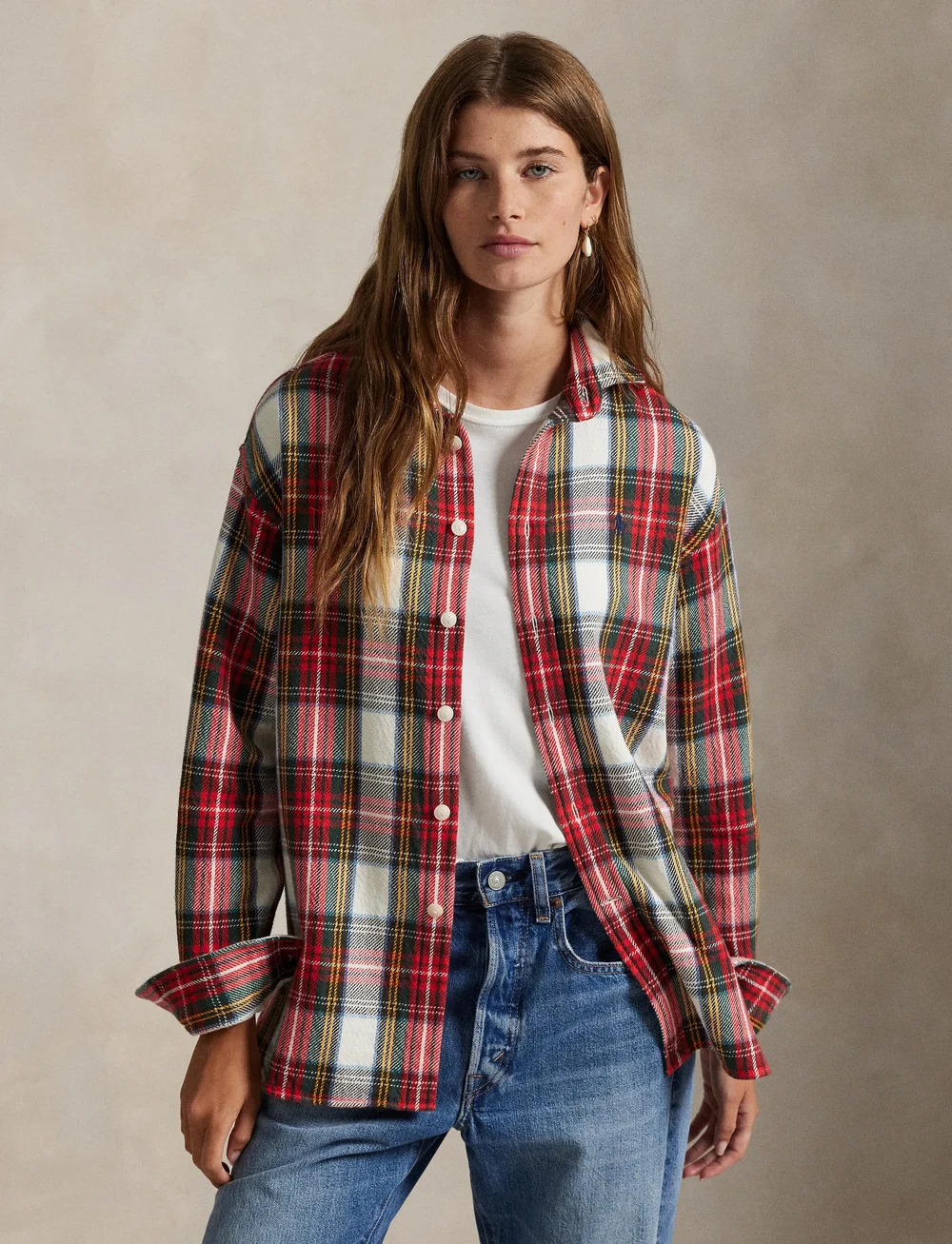 Polo Ralph Lauren - 20/1 X 4/1 CTN TWLL-WVN-SHIRT - jeansskjortor - 1957 red-cream-gr - 3