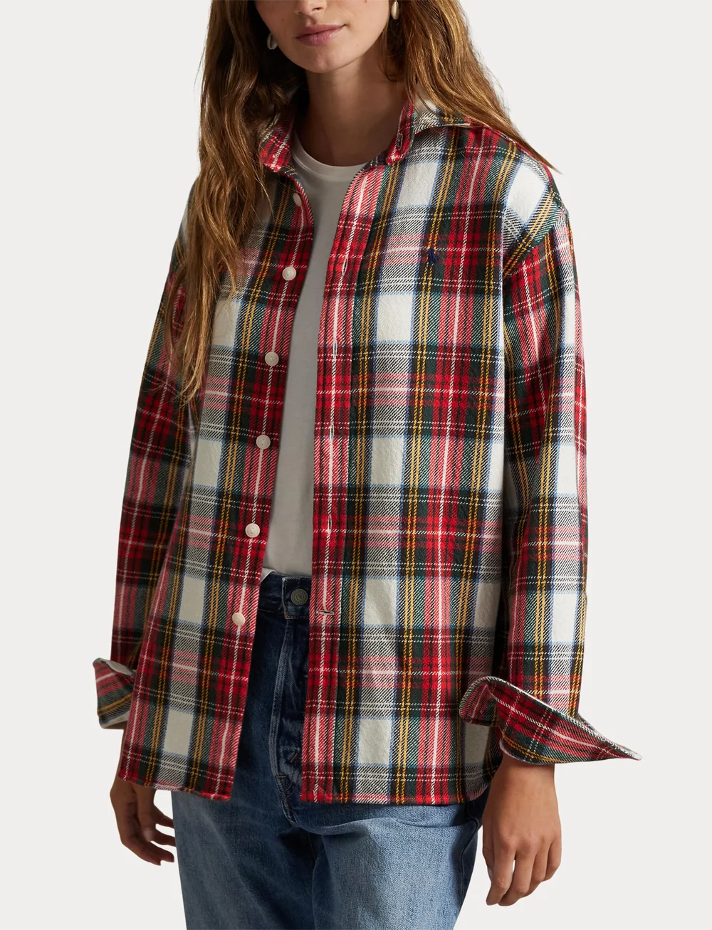 Polo Ralph Lauren - 20/1 X 4/1 CTN TWLL-WVN-SHIRT - jeansskjortor - 1957 red-cream-gr - 5