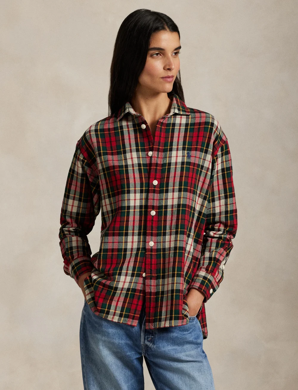 Polo Ralph Lauren - 10/1 MD WT CTN TWLL-WVN-SHIRT - denimskjorter - 6511 red-offwhite - 3