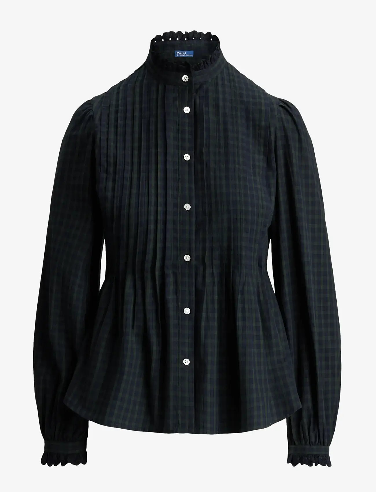 Polo Ralph Lauren - Pintucked Plaid Cotton Shirt - teksasärgid - 1958 navy-dark gr - 1