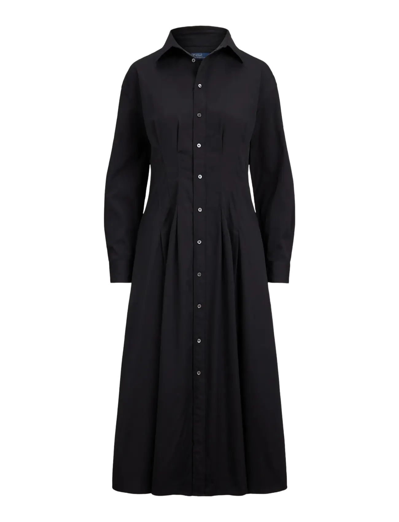 POLO RALPH LAUREN Pleated Baumwolle Shirtdress Schwarz - 34 - Damen