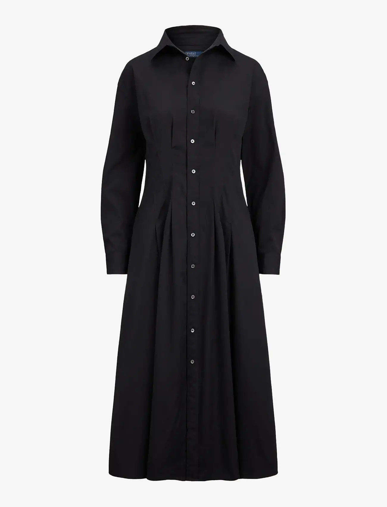 Polo Ralph Lauren - Pleated Cotton Shirtdress - midi-kleider - polo black - 1