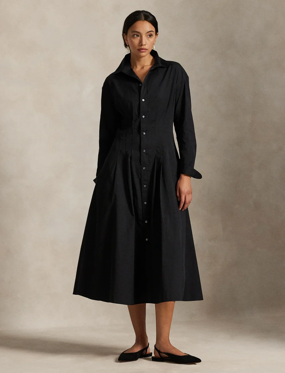 Polo Ralph Lauren - Pleated Cotton Shirtdress - skjortklänningar - polo black - 3