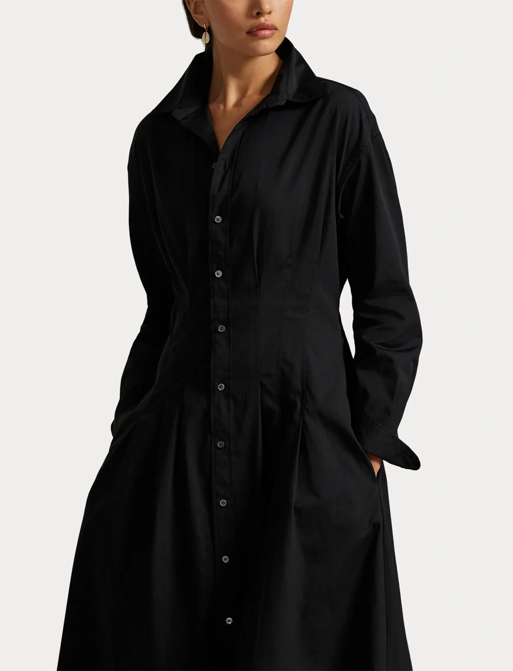 Polo Ralph Lauren - Pleated Cotton Shirtdress - skjortklänningar - polo black - 5