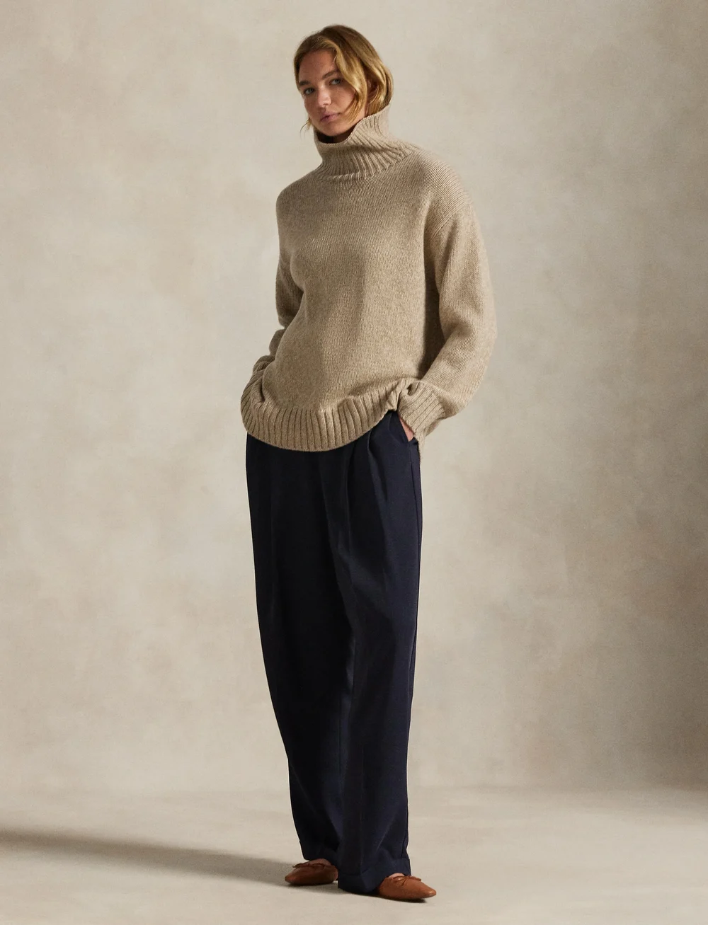 Polo Ralph Lauren - Wool-Cashmere Turtleneck Sweater - tröjor - dark almond marl - 0