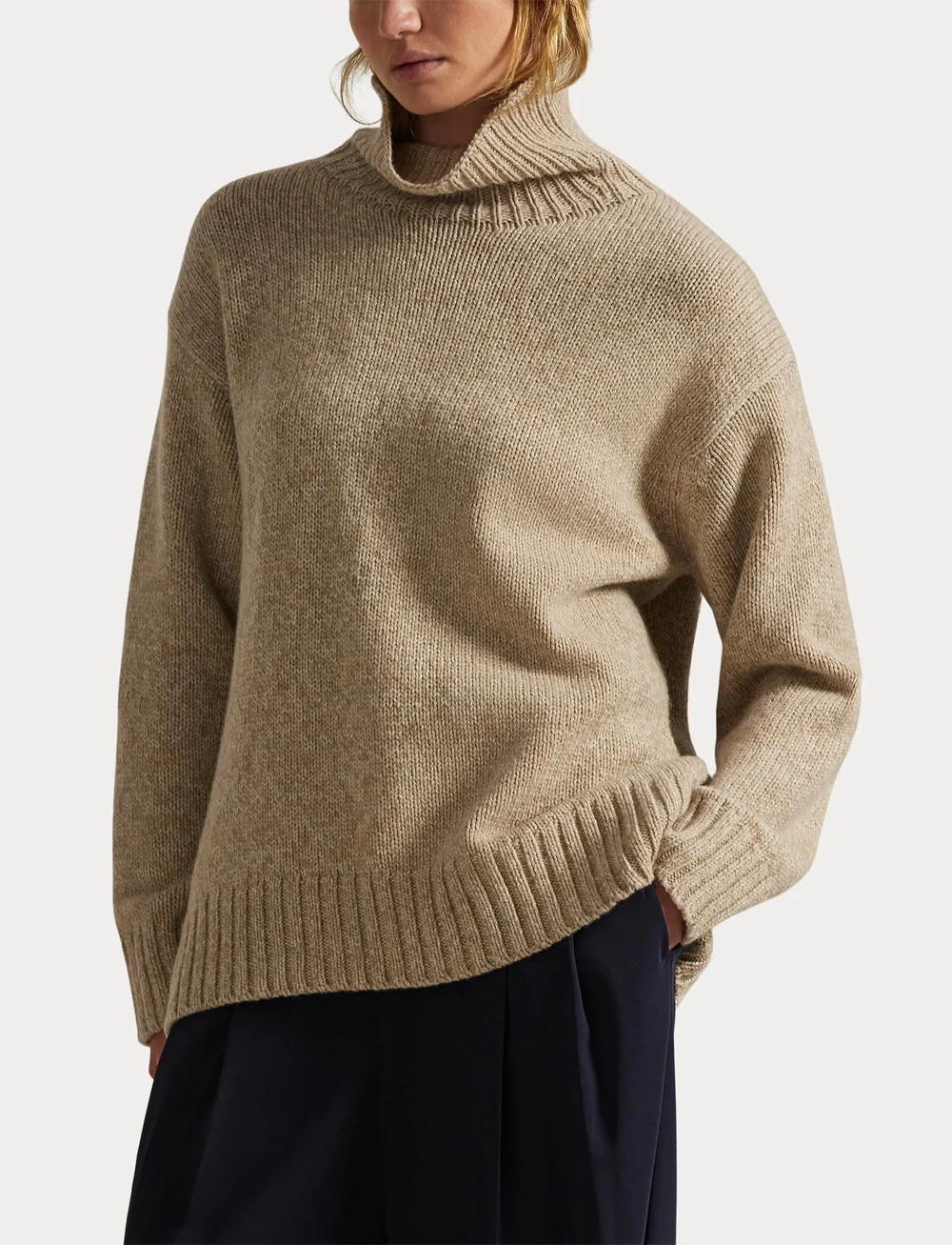 Polo Ralph Lauren - Wool-Cashmere Turtleneck Sweater - tröjor - dark almond marl - 5