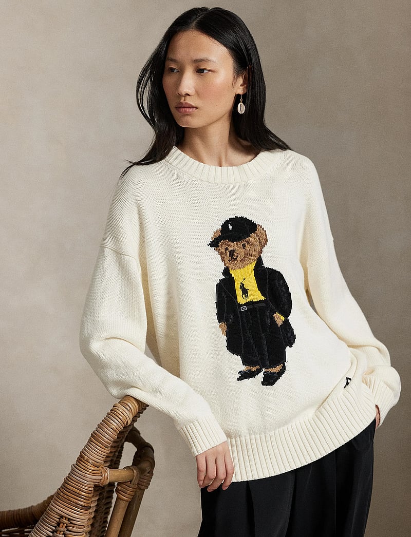 Polo Ralph Lauren - Polo Bear Cotton Crewneck Sweater - trøjer - clubhouse cream m - 3