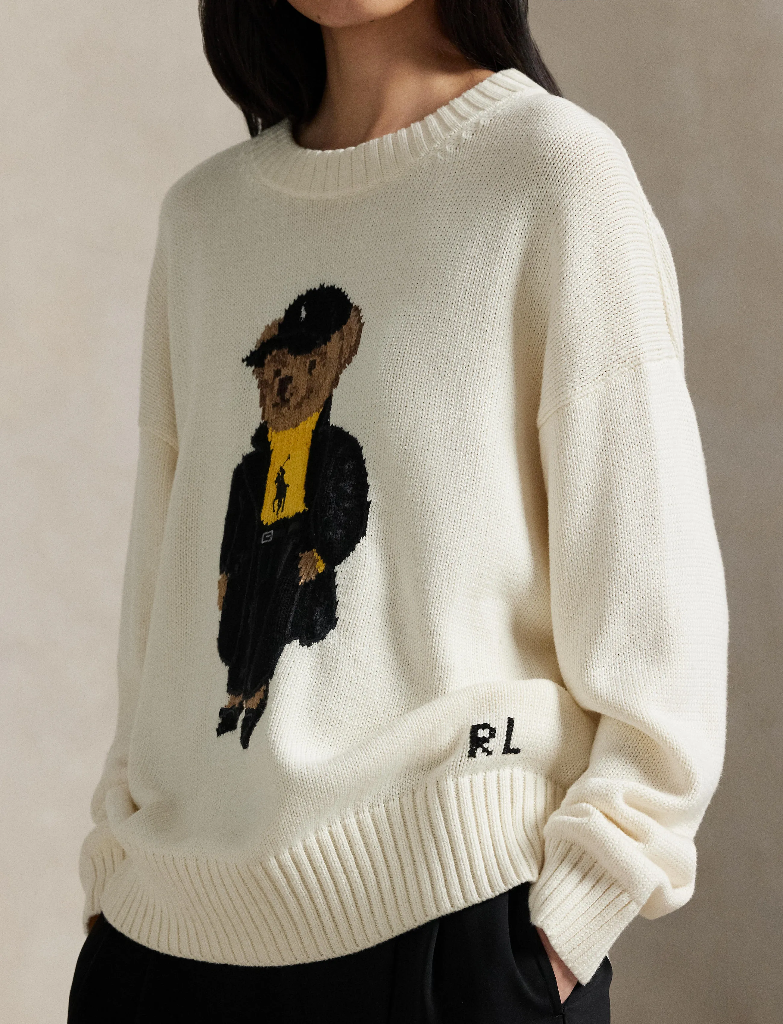 Polo Ralph Lauren Polo Bear Cotton Crewneck Sweater stickade tröjor dam – bild 7