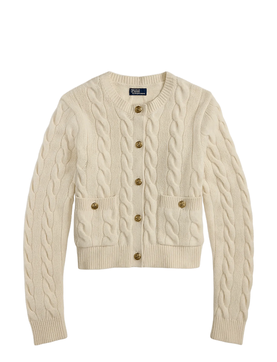 Polo Ralph Lauren - Cable Wool-Cashmere Cardigan - kašmiir - authentic cream - 1