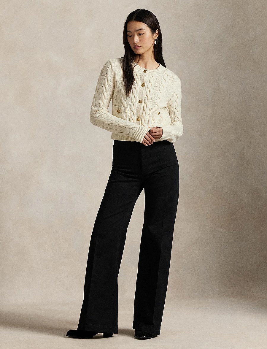 Polo Ralph Lauren - Cable Wool-Cashmere Cardigan - kašmiir - authentic cream - 0