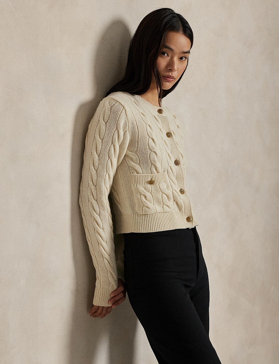 Polo Ralph Lauren - Cable Wool-Cashmere Cardigan - kašmiir - authentic cream - 3