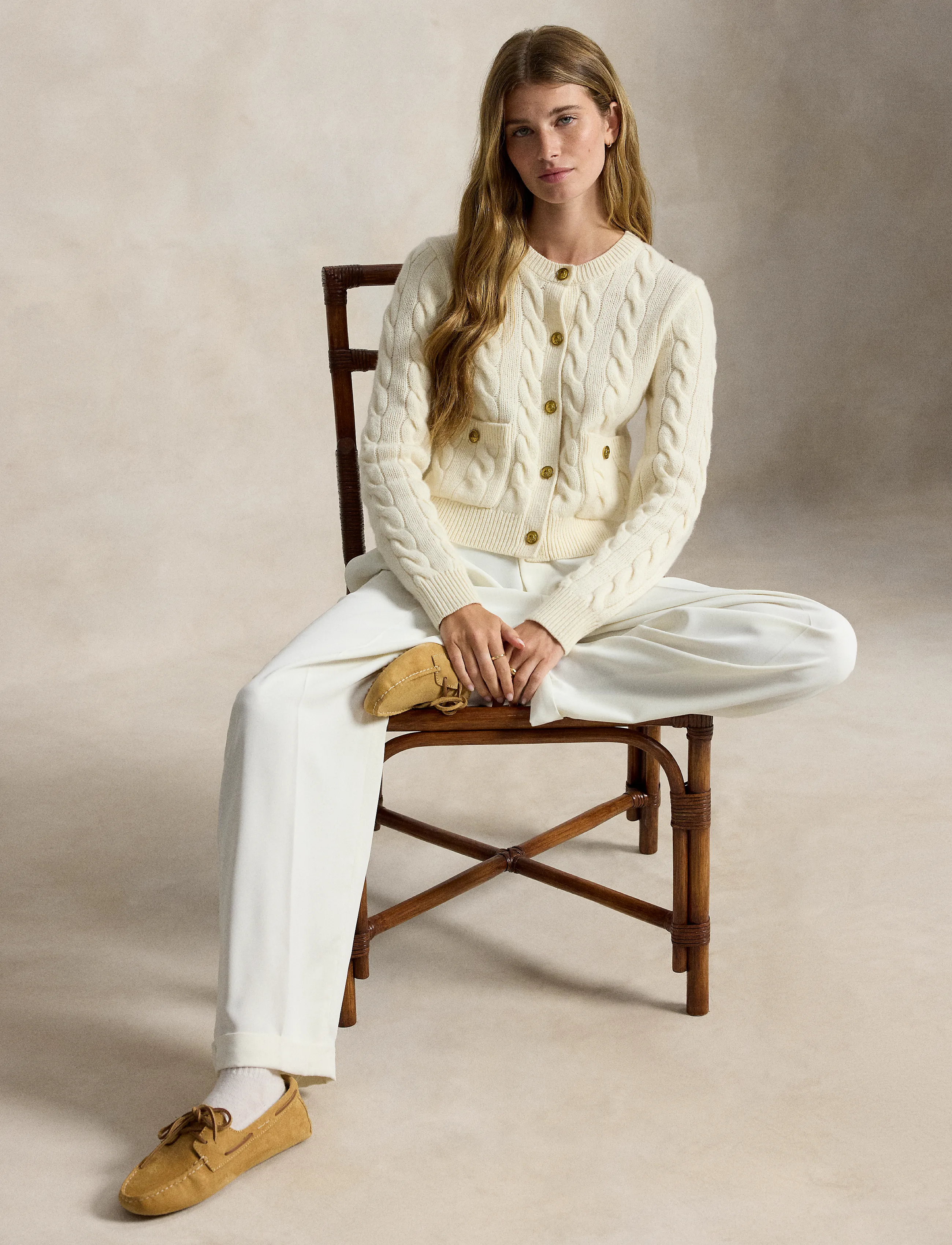 Polo Ralph Lauren - Cable Wool-Cashmere Cardigan - kašmiir - authentic cream - 4
