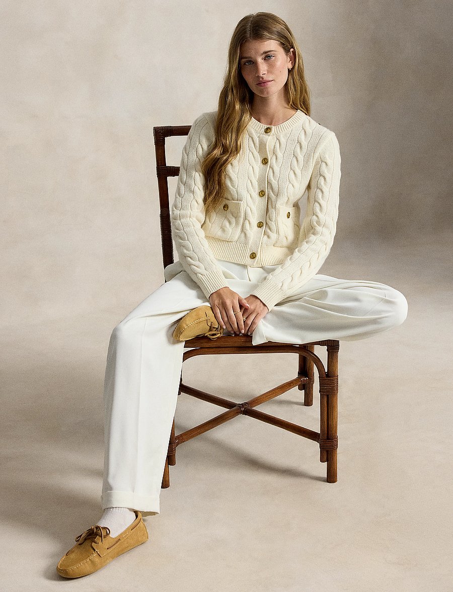 Polo Ralph Lauren - Cable Wool-Cashmere Cardigan - kašmiir - authentic cream - 4