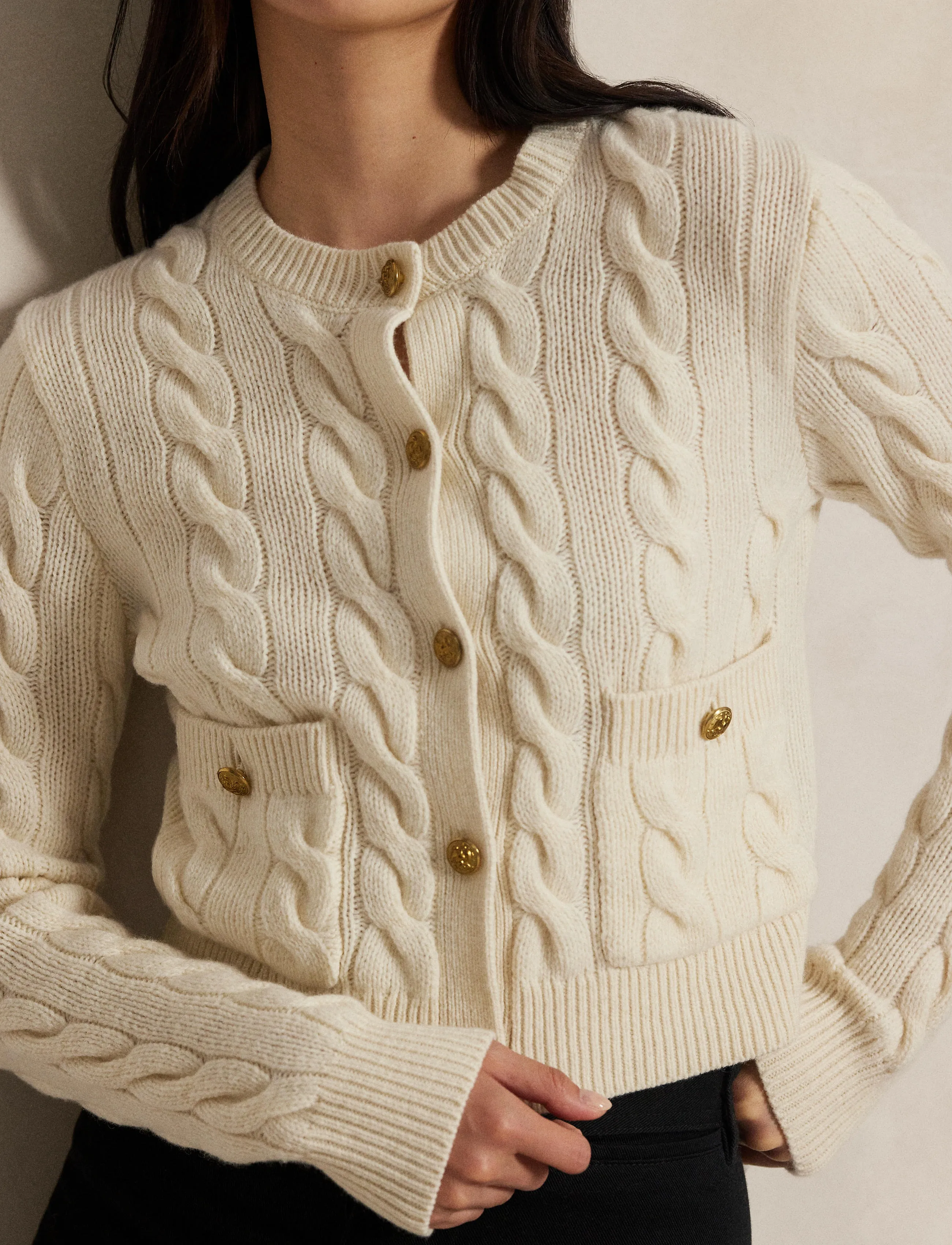 Polo Ralph Lauren - Cable Wool-Cashmere Cardigan - kashmir - authentic cream - 4