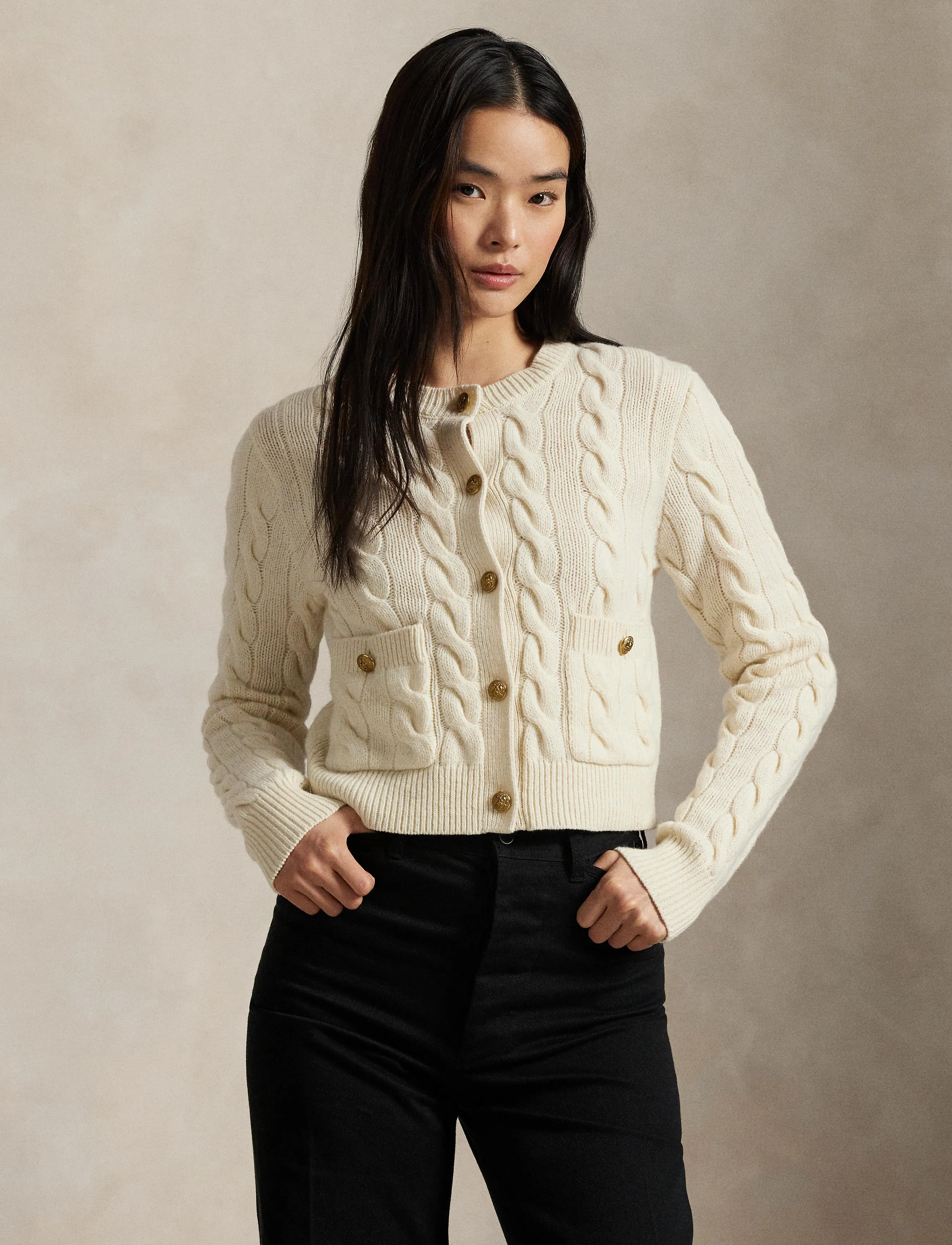 Polo Ralph Lauren - Cable Wool-Cashmere Cardigan - kashmir - authentic cream - 5